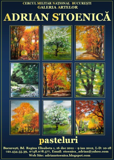 Afis Adrian Stoenica Expo Cercul Militar National dec 2011 9 peisaje vert albastru